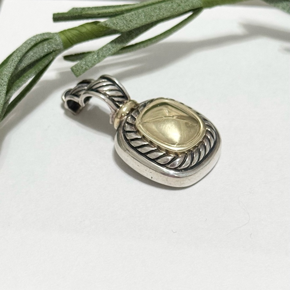 David Yurman .925 14K Gold Albion Enhancer Pendant - Picture 5 of 7